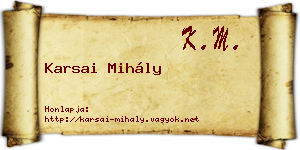 Karsai Mihály névjegykártya