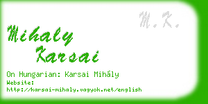 mihaly karsai business card