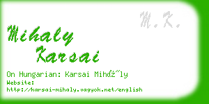 mihaly karsai business card